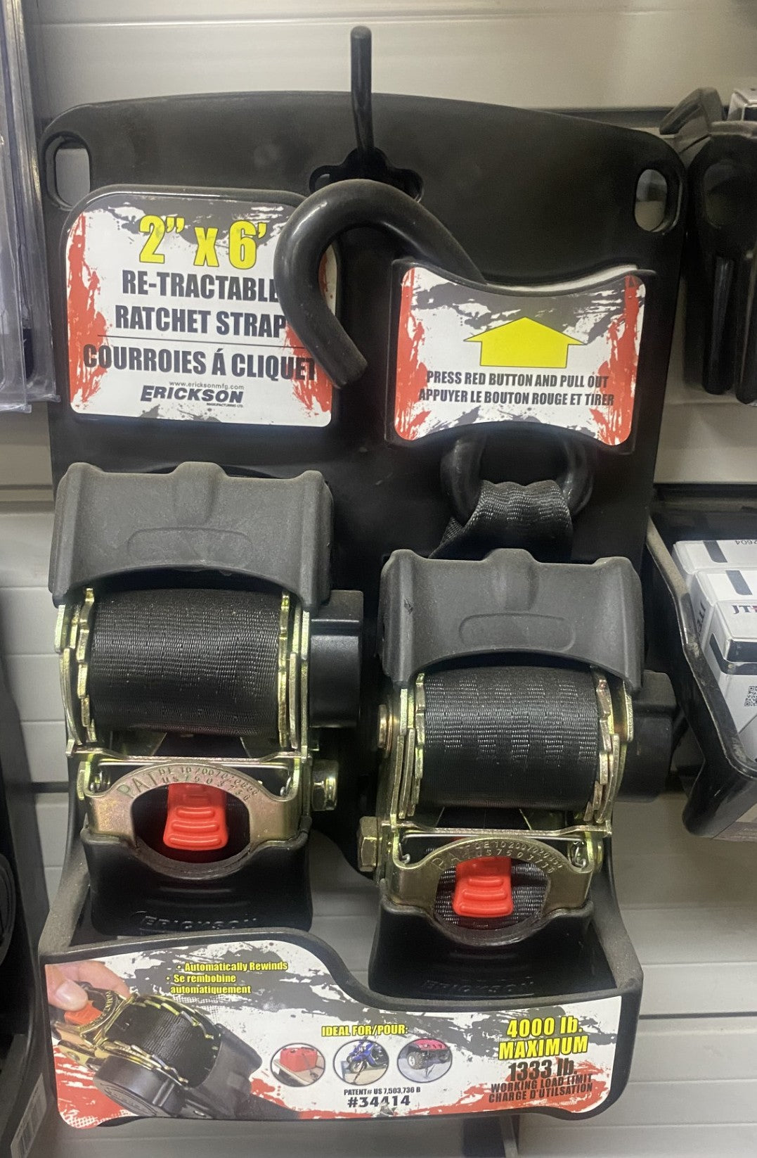 ERICKSON PROFESSIONAL SERIES RE-TRACTABLE RATCHET TIE DOWN